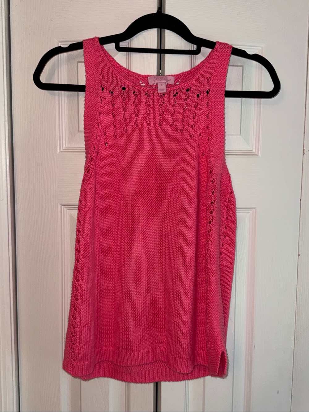 Lilly Pulitzer Pink Crochet Sleeveless Top